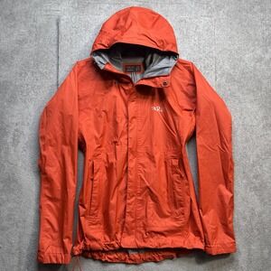 Rab Downpour Women's‎ Waterproof Rain Jacket XS Orange Lightweight Hiking Shell